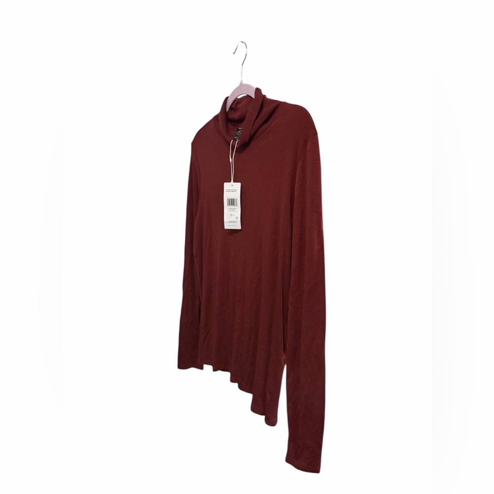 Eileen Fisher Turtleneck Top Redwood Sz XXS Organic Cotton Lyocell Soft Knit NWT - Picture 6 of 7